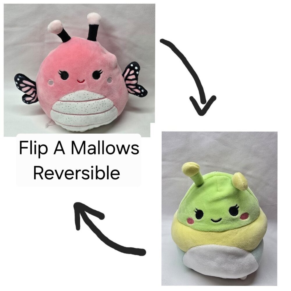 Squishmallows FlipAMallows Andreina Butterfly Rutabaga Caterpillar 5" Stuffed